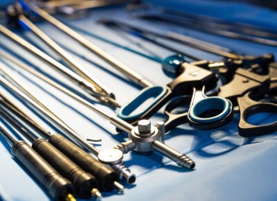 Specialized,Surgical,Instruments,And,Medical,Valves,On,Sterile,Drape.,Focus Specialized,Surgical,Instruments,And,Medical,Valves,On,Sterile,Drape.,Focus